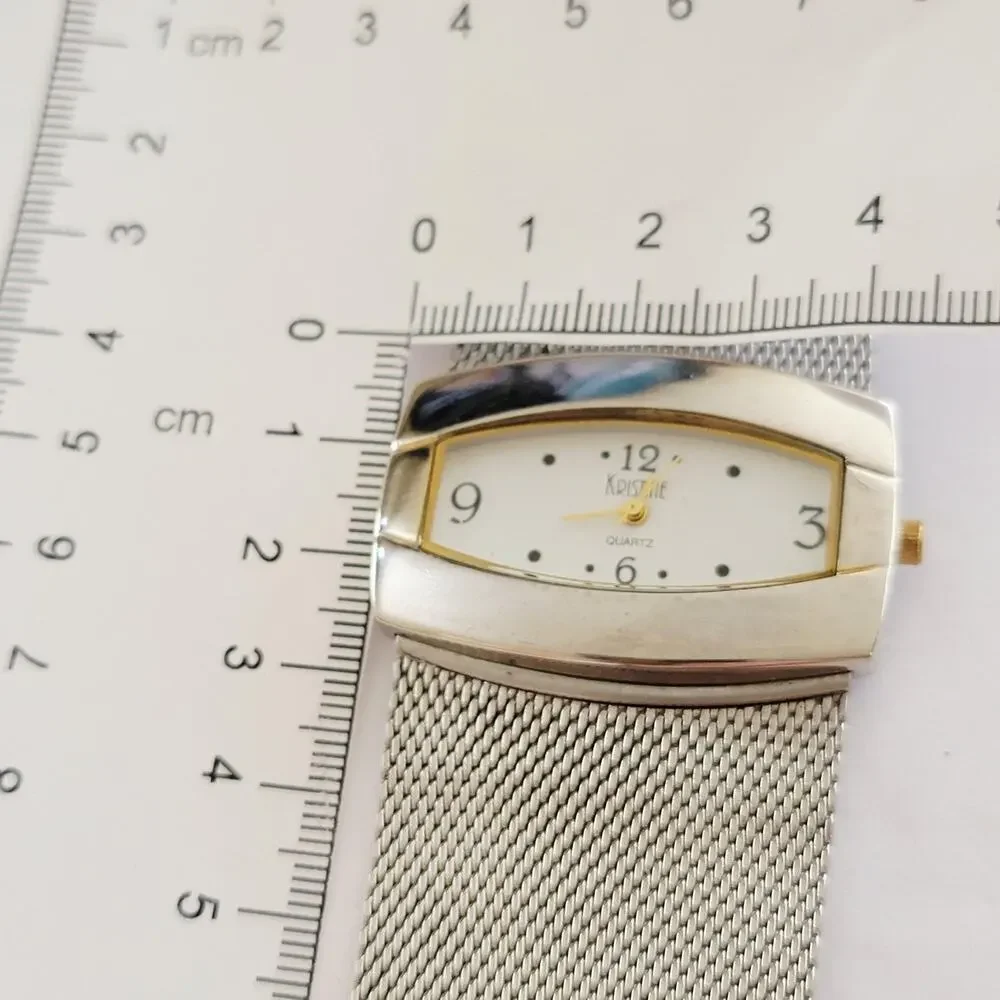 Kristine Womens Watch White Dial Silver Case Mesh Bracelet Quartz 01957